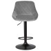 Набор 2 шт Стул барный DOBRIN LOGAN BLACK, серый велюр (MJ9-75)