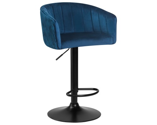 Стул барный DOBRIN DARCY BLACK, синий велюр (1922-20)