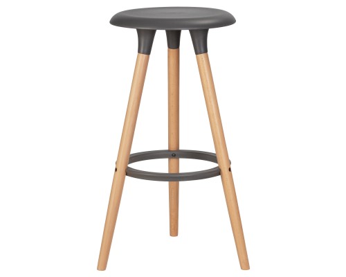 Табурет барный DOBRIN ROYCE, ножки светлый бук, цвет темно-серый (GR-04)