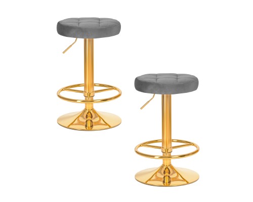 Набор 2 шт Табурет барный DOBRIN BRUNO GOLD, серый велюр (MJ9-75)