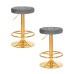 Набор 2 шт Табурет барный DOBRIN BRUNO GOLD, серый велюр (MJ9-75)