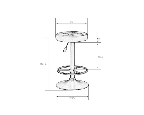 Табурет барный DOBRIN BRUNO, кремовый