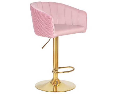 Стул барный DOBRIN DARCY GOLD, розовый велюр (1922-16)