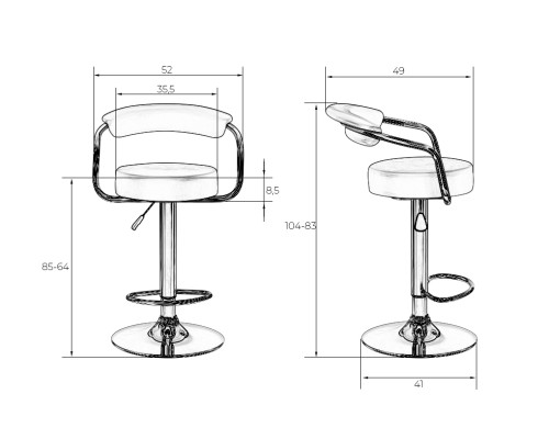 Набор 2 шт Стул барный DOBRIN MARTA, чёрный