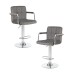 Набор 2 шт Стул барный DOBRIN KRUGER ARM, серый велюр (MJ9-75)