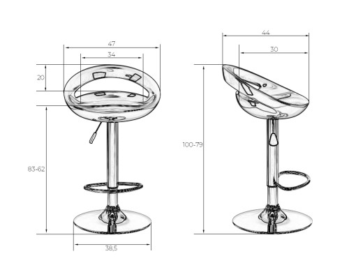 Стул барный DOBRIN DISCO, белый