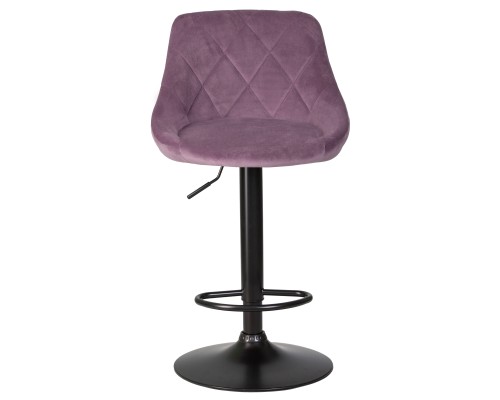 Стул барный DOBRIN LOGAN BLACK, пудрово-сиреневый велюр (MJ9-52)