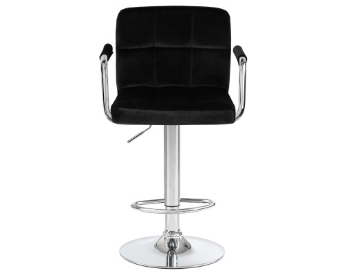 Набор 2 шт Стул барный DOBRIN KRUGER ARM, черный велюр (MJ9-101)