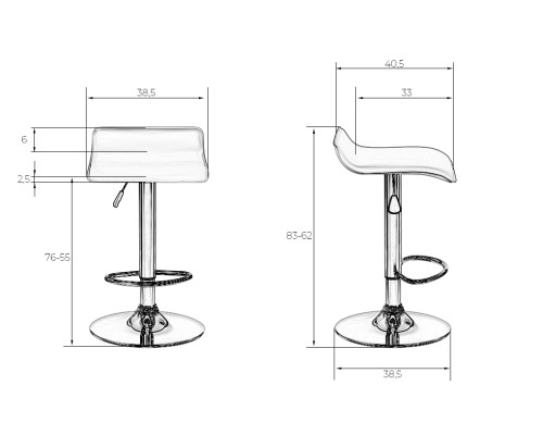 Набор 2 шт Стул барный DOBRIN TOMMY BLACK, чёрный