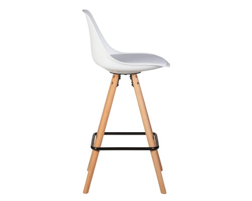 Стул полубарный DOBRIN RONNI, ножки светлый бук, белый (ZL-W-02)