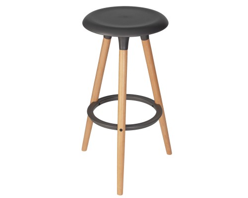 Табурет барный DOBRIN ROYCE, ножки светлый бук, цвет темно-серый (GR-04)
