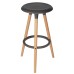 Табурет барный DOBRIN ROYCE, ножки светлый бук, цвет темно-серый (GR-04)