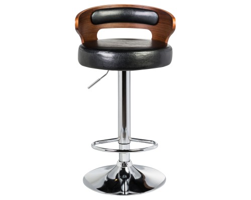 Стул барный DOBRIN FRED, коричневое дерево, чёрный