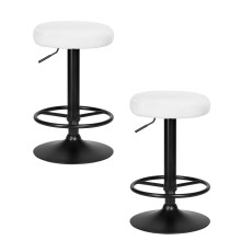 Набор 2 шт Табурет барный DOBRIN TEDDY BLACK, белый букле (13)