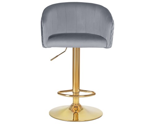 Стул барный DOBRIN DARCY GOLD, серый велюр (1922-19)