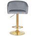 Стул барный DOBRIN DARCY GOLD, серый велюр (1922-19)