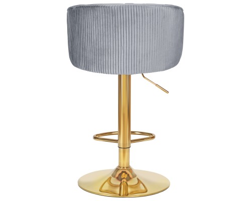 Стул барный DOBRIN DARCY GOLD, серый велюр (1922-19)