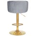 Стул барный DOBRIN DARCY GOLD, серый велюр (1922-19)
