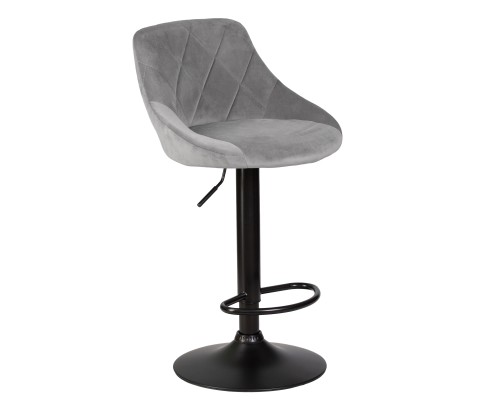 Набор 2 шт Стул барный DOBRIN LOGAN BLACK, серый велюр (MJ9-75)