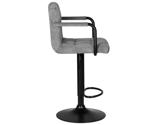 Набор 2 шт Стул барный DOBRIN KRUGER ARM BLACK, серый вельвет (LAR-E2041-25)