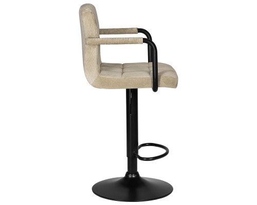 Набор 2 шт Стул барный DOBRIN KRUGER ARM BLACK, бежевый вельвет (LAR-E2041-04)