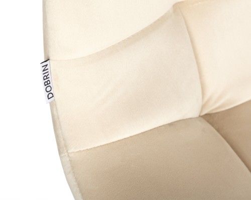 Набор 2 шт Стул барный DOBRIN NICOLE, черные матовые ножки, кремовый велюр (108-113)