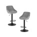Набор 2 шт Стул барный DOBRIN LOGAN BLACK, серый велюр (MJ9-75)