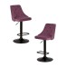 Набор 2 шт Стул барный DOBRIN JOSEPH BLACK, пудрово-сиреневый велюр (MJ9-52)