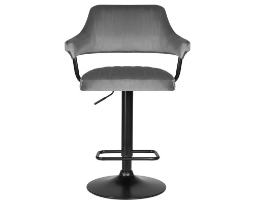 Набор 2 шт Стул барный DOBRIN CHARLY BLACK, серый велюр (MJ9-75)