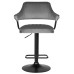 Набор 2 шт Стул барный DOBRIN CHARLY BLACK, серый велюр (MJ9-75)