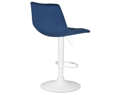 Стул барный DOBRIN TAILOR WHITE, синий велюр (MJ9-117)