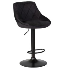 Стул барный DOBRIN LOGAN BLACK, черный велюр (MJ9-101)