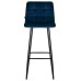 Стул барный DOBRIN NICOLE, черные матовые ножки, темно-синий велюр (108-95)
