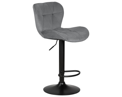 Стул барный DOBRIN BARNY BLACK, серый велюр (MJ9-75)