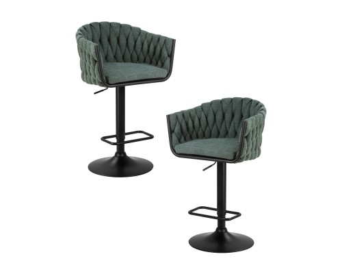 Набор 2 шт Стул барный DOBRIN LEON, зеленая ткань (LAR 275-23)