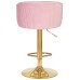 Стул барный DOBRIN DARCY GOLD, розовый велюр (1922-16)