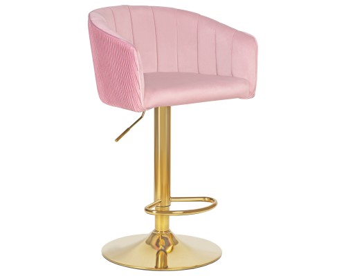 Стул барный DOBRIN DARCY GOLD, розовый велюр (1922-16)
