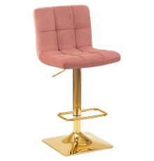 Стул барный DOBRIN GOLDIE, пудрово-розовый велюр (MJ9-32)