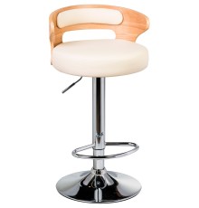 Стул барный DOBRIN FRED, натуральное дерево, кремовый