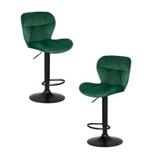 Набор 2 шт Стул барный DOBRIN BARNY BLACK, зеленый велюр (MJ9-88)