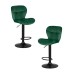 Набор 2 шт Стул барный DOBRIN BARNY BLACK, зеленый велюр (MJ9-88)