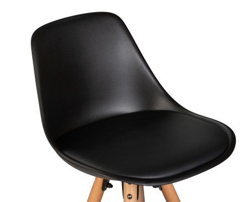 Набор 2 шт Стул полубарный DOBRIN RONNI, ножки светлый бук, черный (B-03)