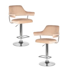 Набор 2 шт Стул барный DOBRIN CHARLY, бежевый велюр (MJ9-10)