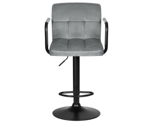 Набор 2 шт Стул барный DOBRIN KRUGER ARM BLACK, серый велюр (MJ9-75)