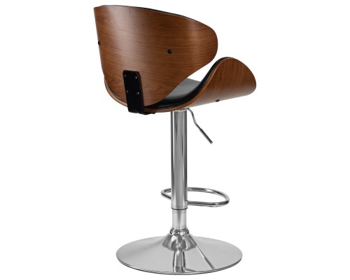 Набор 2 шт Стул барный DOBRIN KARTER, коричневое дерево, чёрный