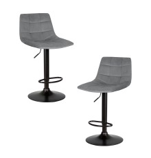 Набор 2 шт Стул барный DOBRIN TAILOR BLACK, серый велюр (MJ9-75)