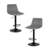 Набор 2 шт Стул барный DOBRIN TAILOR BLACK, серый велюр (MJ9-75)