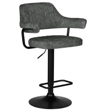Стул барный DOBRIN CHARLY BLACK, серый твид (LEO11)