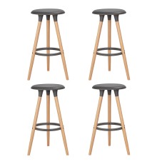 Набор 4 шт Табурет барный DOBRIN ROYCE, ножки светлый бук, цвет темно-серый (GR-04)
