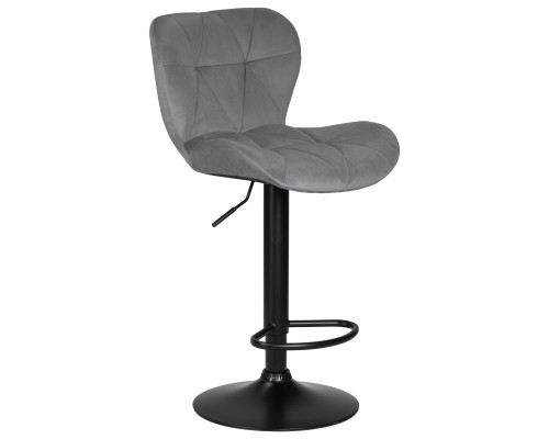 Стул барный DOBRIN BARNY BLACK, серый велюр (MJ9-75)